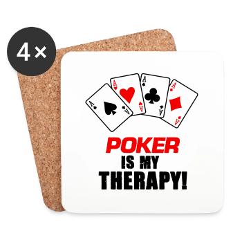 Poker Therapy - Coasters (set of 4) - white - Front