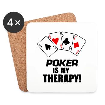 Thérapie par le poker - Dessous de verre (lot de 4) - blanc - Devant