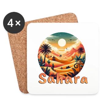 Sahara: Wüstenzauber in Marokko & Ägypten - Untersetzer (4er-Set) - Weiß - Vorne
