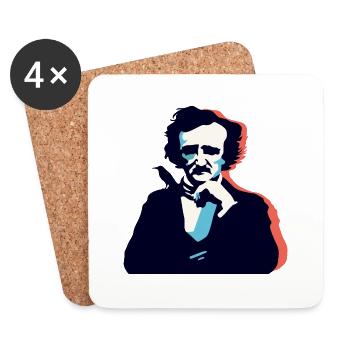 Pensée d’Edgar Allan Poe - Dessous de verre (lot de 4) - blanc - Devant
