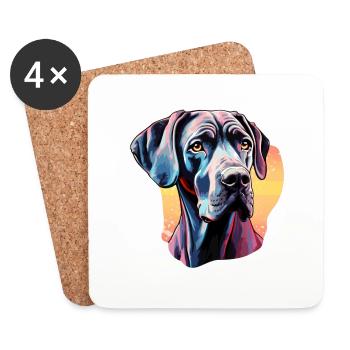 Great Dane colorful - Coasters (set of 4) - white - Front