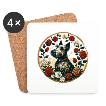 Scottish Terrier - Coasters (set of 4) - white - Front
