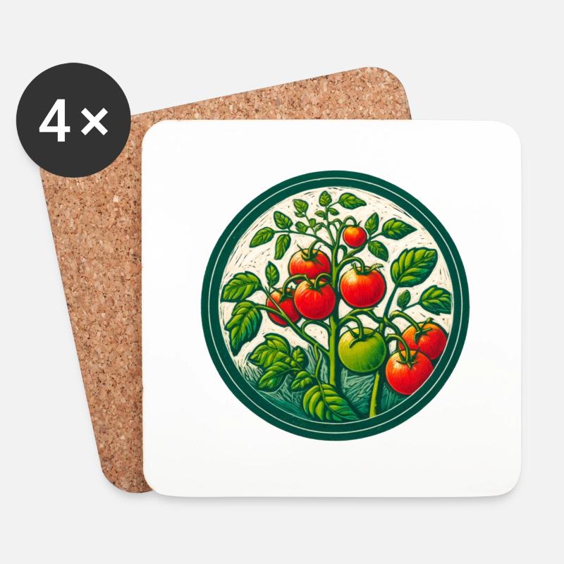 Gärtner Tomaten - Untersetzer (4er-Set) - Weiß