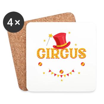 Circus Staff Acts Costume Party - Coasters (set of 4) - white - Front