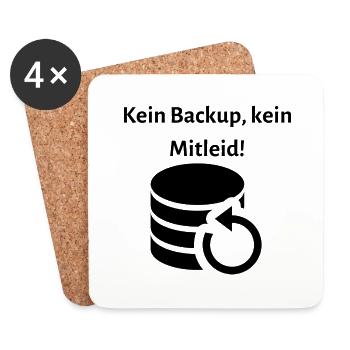 Kein Backup kein Mitleid - Untersetzer (4er-Set) - Weiß - Vorne