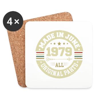 June 1979 Birthday Present June 1979 June 1979 - Coasters (set of 4) - white - Front