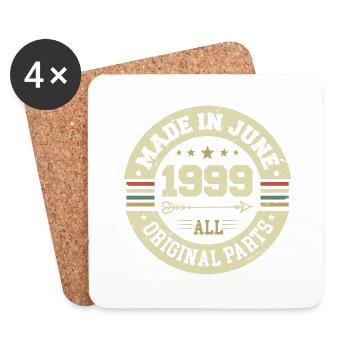 Juin 1999 Cadeau d’anniversaire Juin 1999 Juin 1999 - Dessous de verre (lot de 4) - blanc - Devant