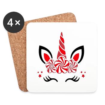 Unicorn cute Rainbow funny unicorns magic fantasy - Coasters (set of 4) - white - Front