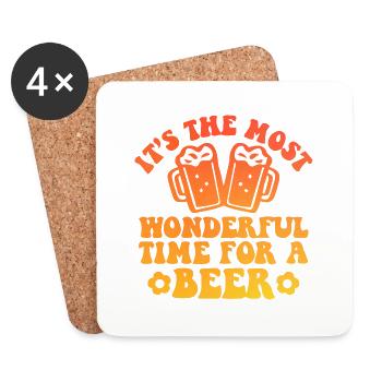 It's The Most Wonderful Time For A Beer - Untersetzer (4er-Set) - Weiß - Vorne