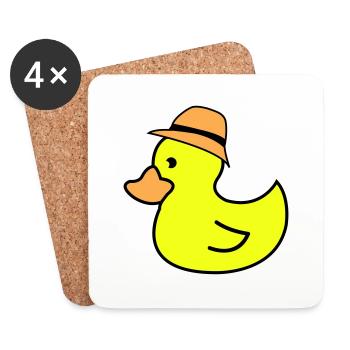 Duck Hat - Coasters (set of 4) - white - Front