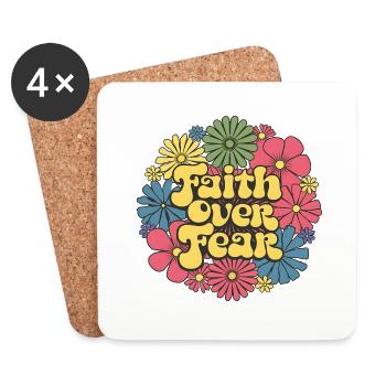 Heartbeat Cross Symbol Christian Faith - Coasters (set of 4) - white - Front