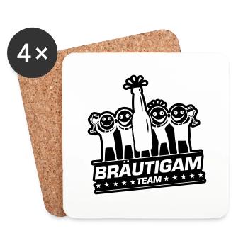 Team Bräutigam Polterhochzeit - Untersetzer (4er-Set) - Weiß - Vorne