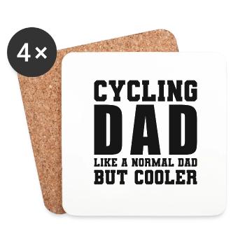 Bicycle Saying Dad Mountain Bike Cycling - Coasters (set of 4) - white - Front