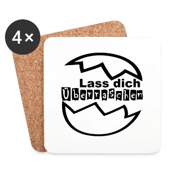 Lass Dich Überraschen - Untersetzer (4er-Set) - Weiß - Vorne