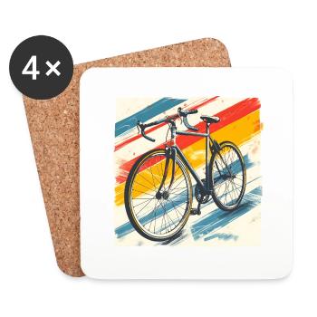 Retro Sunset Aesthetic Bike Reifen Fahrrad - Untersetzer (4er-Set) - Weiß - Vorne