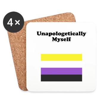 Non Binary Flag Unapologetically Myself - Coasters (set of 4) - white - Front
