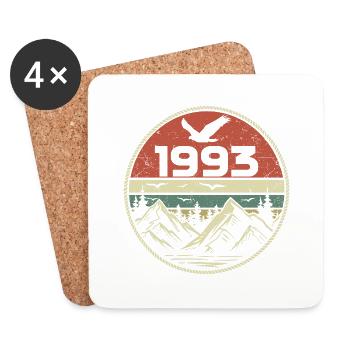 Vintage 1993 Classique 1993 rétro 1993 Cadeau 1993 - Dessous de verre (lot de 4) - blanc - Devant