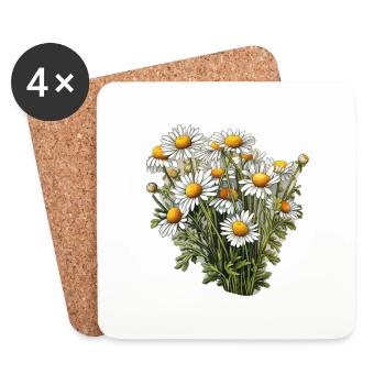 Chamomile bush - Coasters (set of 4) - white - Front
