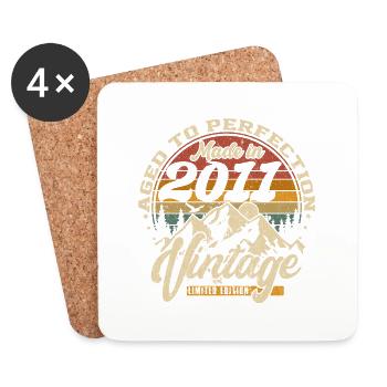 Made in 2011 Vintage Limited Edition Gift - Coasters (set of 4) - white - Front