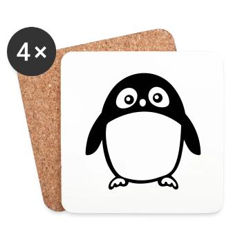 Pinguin - Untersetzer (4er-Set) - Weiß - Vorne