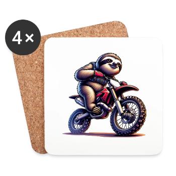 Conception de motocross Enduro paresseux cool - Dessous de verre (lot de 4) - blanc - Devant