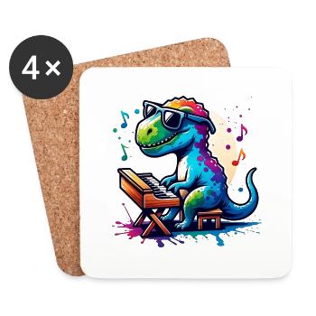 Conception musicale de pianiste Dino cool - Dessous de verre (lot de 4) - blanc - Devant