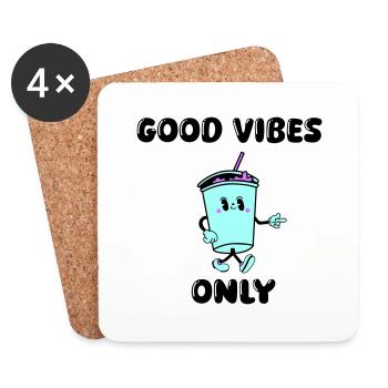 drink cartoon vibes - Untersetzer (4er-Set) - Weiß - Vorne