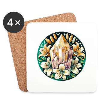 Crystal Lily - Coasters (set of 4) - white - Front