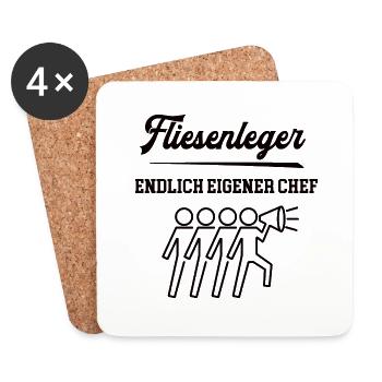 Fliesenleger Chef Selbstständigkeit Firma Gründen - Untersetzer (4er-Set) - Weiß - Vorne