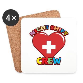 Infirmière Service de nuit Énergie I Cadeau - Dessous de verre (lot de 4) - blanc - Devant