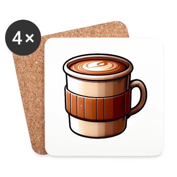 Kaffeetasse - Untersetzer (4er-Set) - Weiß - Vorne