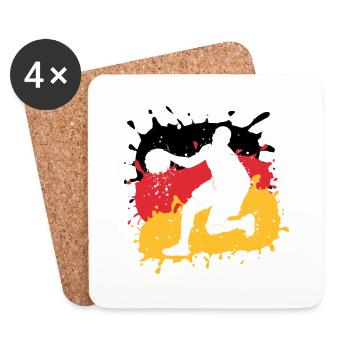 Basketball,Deutschland,Flagge, Basketballer - Untersetzer (4er-Set) - Weiß - Vorne