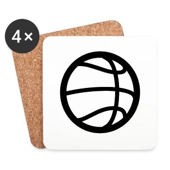 Ballon de basket - Dessous de verre (lot de 4) - blanc - Devant