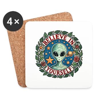 Glaube an dich Alien - Untersetzer (4er-Set) - Weiß - Vorne