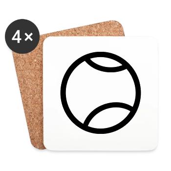 Tennis ball - Coasters (set of 4) - white - Front