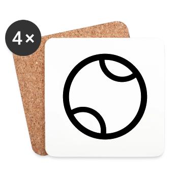Tennis ball - Coasters (set of 4) - white - Front