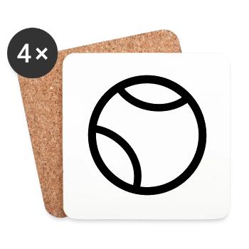 Tennis ball - Coasters (set of 4) - white - Front