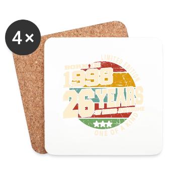 1998 Vintage Retro Classic 26 Years - Coasters (set of 4) - white - Front