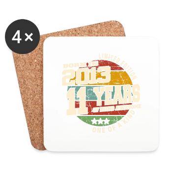 2013 Vintage Retro Classic 11 Years - Coasters (set of 4) - white - Front