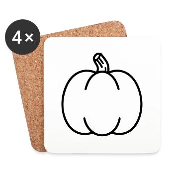 citrouille - Dessous de verre (lot de 4) - blanc - Devant