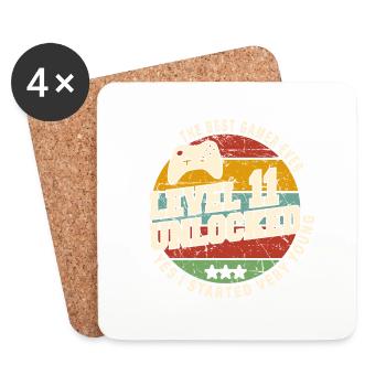 Original 2013 11e Anniversaire Cadeau Retro - Dessous de verre (lot de 4) - blanc - Devant