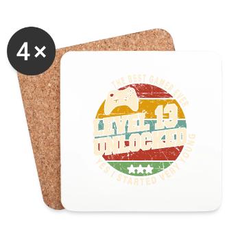 Original 2011 13th Anniversary Retro Gift - Coasters (set of 4) - white - Front
