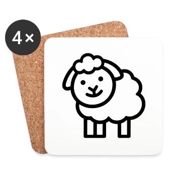 sheep - Coasters (set of 4) - white - Front