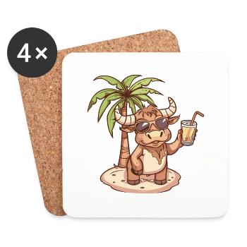 Bande dessinée Taurus Summer Beach - Dessous de verre (lot de 4) - blanc - Devant
