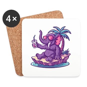 Mammoth Summer Beach Comic - Coasters (set of 4) - white - Front