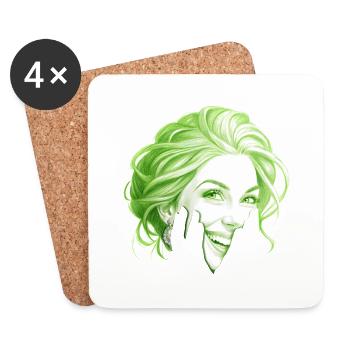 Emerald Lady - Coasters (set of 4) - white - Front