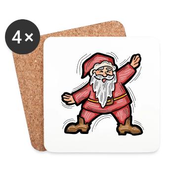 Père Noël - Dessous de verre (lot de 4) - blanc - Devant