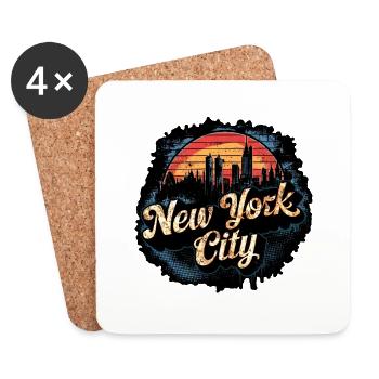 New York - Travel United States - Coasters (set of 4) - white - Front