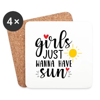 Les filles veulent juste avoir le soleil - Dessous de verre (lot de 4) - blanc - Devant