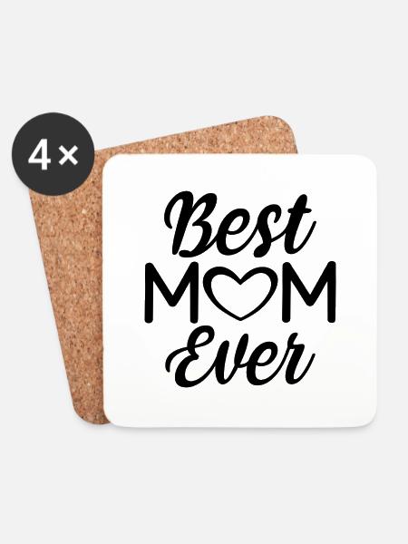 Best Mom - Coasters (set of 4) - white